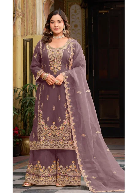 10024 A To D By Zorista Fruit Silk Pakistani Plazzo Suits Suppliers In India
